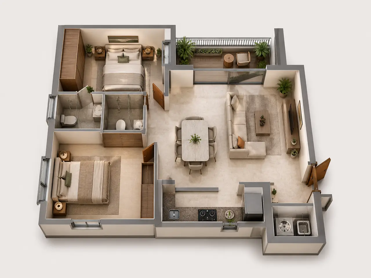 Prestige Huyilalu 2 BHK floor plan image